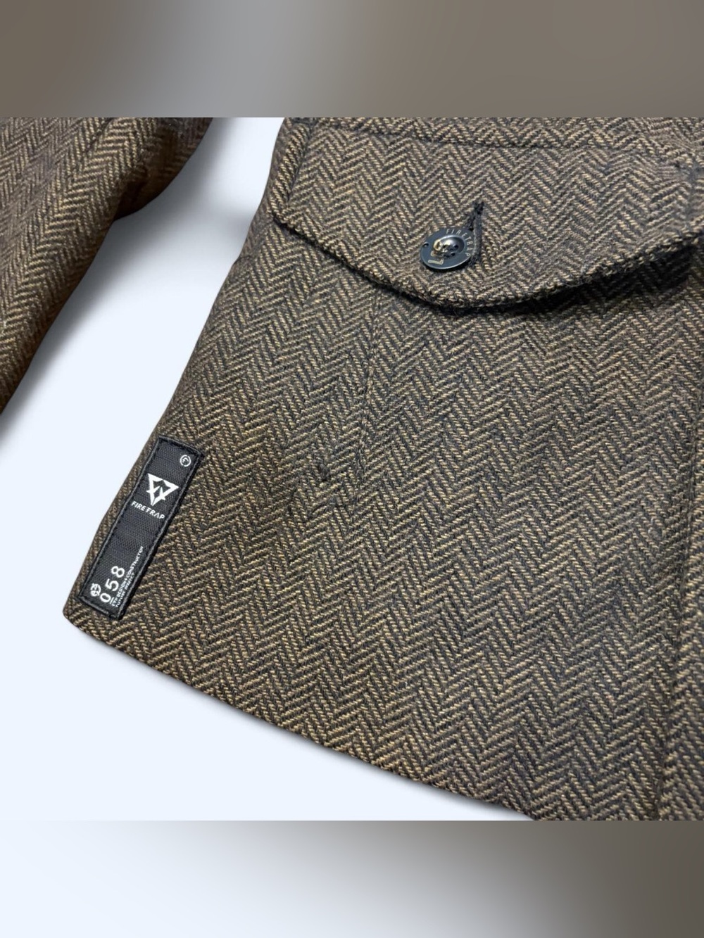 Grunge Brown Military Coat Jacket by Firetrap! - Picture 3 of 5